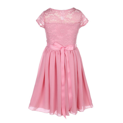 Little Girls Multi Color Lace Stone Belt Chiffon Flower Girl Party Dress 2-6 - SophiasStyle.com